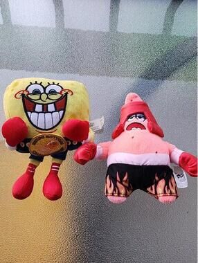Nickelodeon SpongeBob SquarePants and Patrick Star Plush Lot of 2 Boxing Plush
